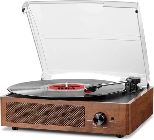 Vynell Retro Vinyl Record Player – Bluetooth Turntable with Built-in Speakers & USB